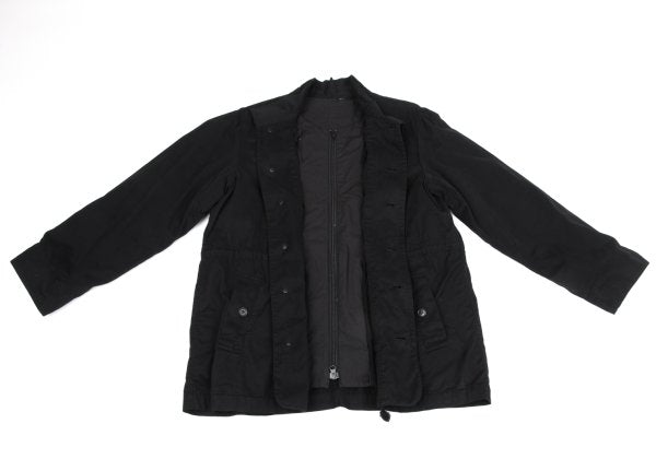 Plantation Garment Dyed Cotton Padded Jacket Black Size M