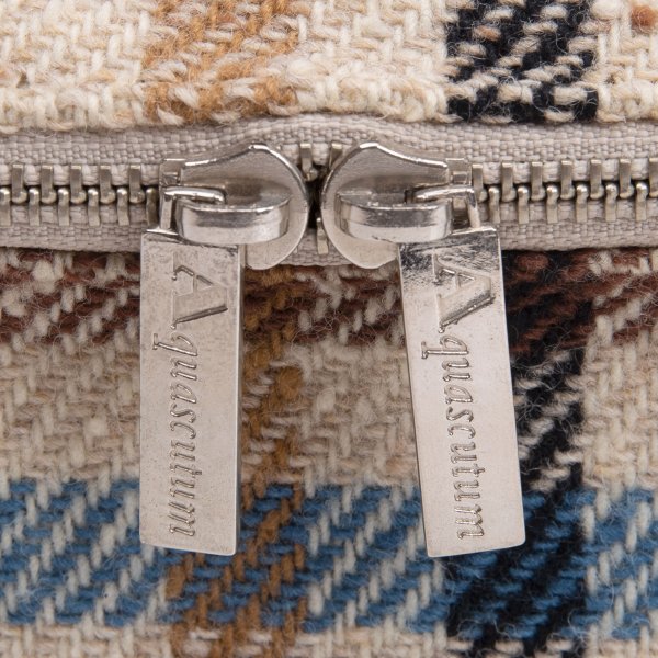 Aquascutum Leather Handle Check Bag Beige