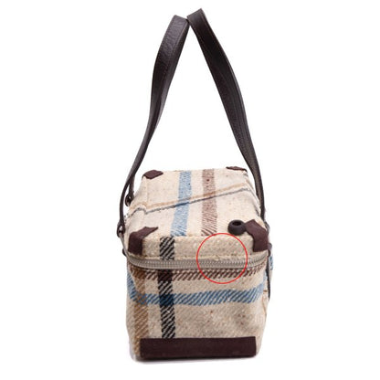 Aquascutum Leather Handle Check Bag Beige