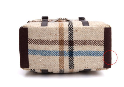 Aquascutum Leather Handle Check Bag Beige