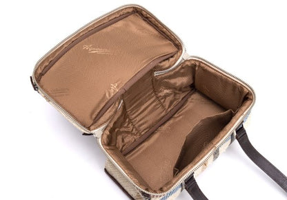 Aquascutum Leather Handle Check Bag Beige