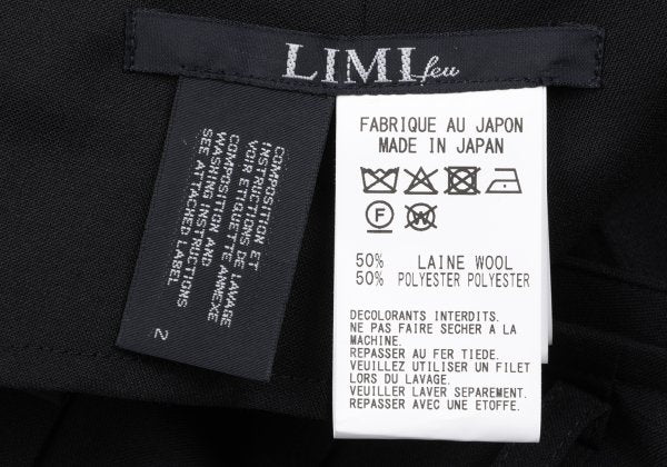 LIMI feu 25AW Wool Blend Pleated Wide Pants Black Size 2