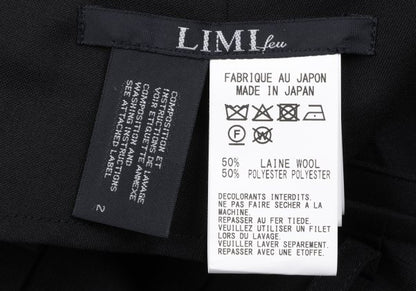 LIMI feu 25AW Wool Blend Pleated Wide Pants Black Size 2