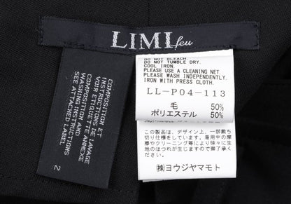 LIMI feu 25AW Wool Blend Pleated Wide Pants Black Size 2