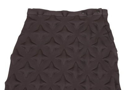 ISSEY MIYAKE 3D Star Design Polyester Skirt Brown Size 2