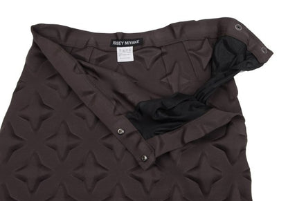 ISSEY MIYAKE 3D Star Design Polyester Skirt Brown Size 2