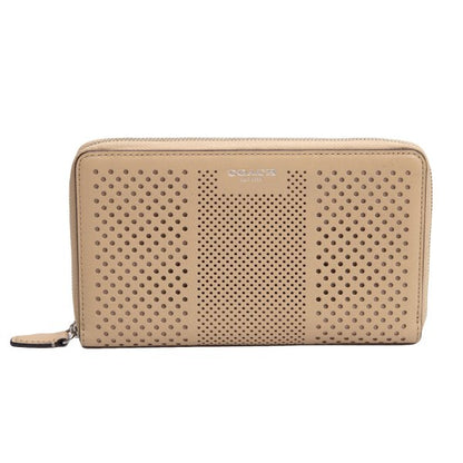 COACH Perforated Design Wallet Beige
