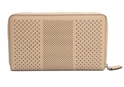 COACH Perforated Design Wallet Beige