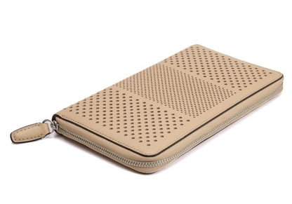 COACH Perforated Design Wallet Beige