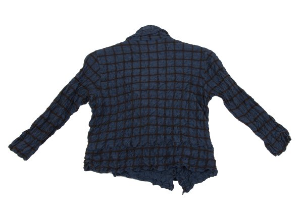 ISSEY MIYAKE HaaT Silk Blend Embroidered Navy Brown Jacket Size 3