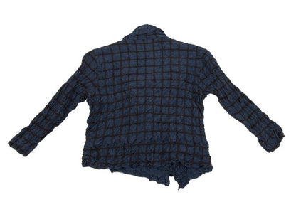 ISSEY MIYAKE HaaT Silk Blend Embroidered Navy Brown Jacket Size 3