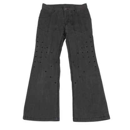 ISSEY MIYAKE HaaT Glitter Eyelet Flare Pants Gray Size 2