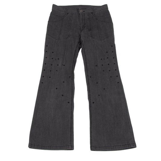 ISSEY MIYAKE HaaT Glitter Eyelet Flare Pants Gray Size 2
