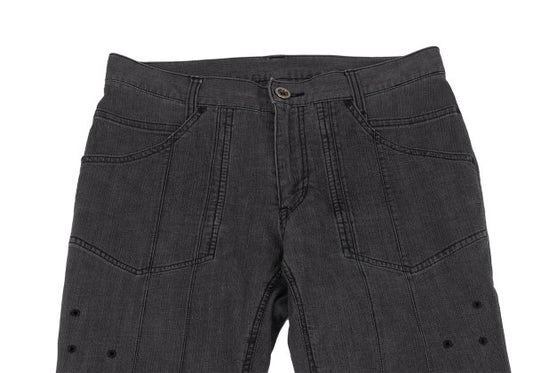 ISSEY MIYAKE HaaT Glitter Eyelet Flare Pants Gray Size 2