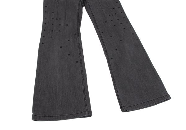 ISSEY MIYAKE HaaT Glitter Eyelet Flare Pants Gray Size 2