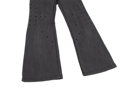 ISSEY MIYAKE HaaT Glitter Eyelet Flare Pants Gray Size 2