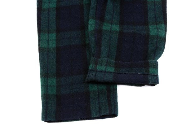 GANRYU Wool Poly Check Bush Pants Green Size S