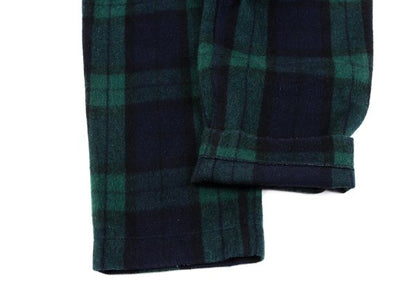 GANRYU Wool Poly Check Bush Pants Green Size S