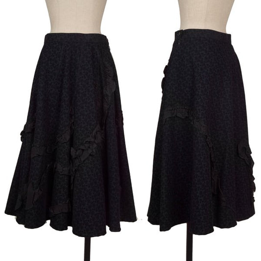 tricot COMME des GARCON Floral Flocked Frill Skirt Size S