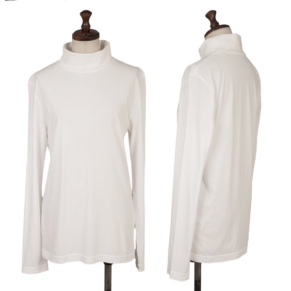 Y's Cotton Basic Turtleneck Long Sleeve Shirt White Size 2