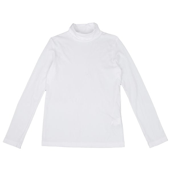 Y's Cotton Basic Turtleneck Long Sleeve Shirt White Size 2