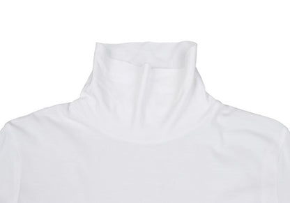 Y's Cotton Basic Turtleneck Long Sleeve Shirt White Size 2