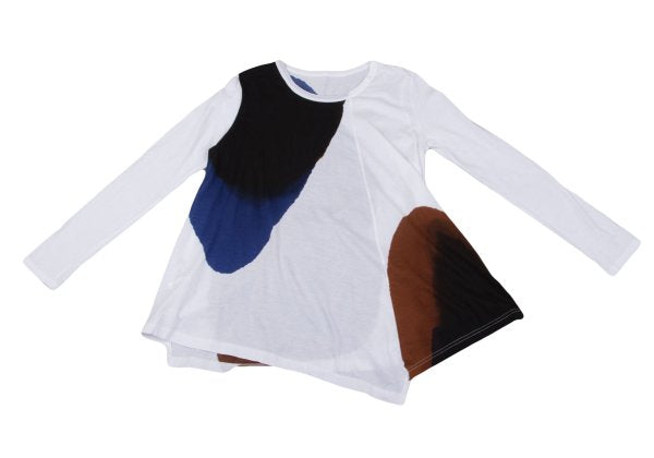 Y's Blurry Print Deformed Long Sleeve Top Multi Size 2