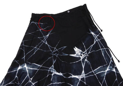Y's Tie-Dye Graphic Print Rayon Sarouel Pants Black Size 1