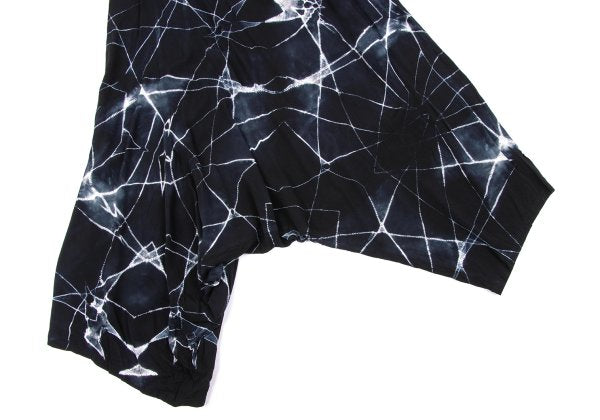 Y's Tie-Dye Graphic Print Rayon Sarouel Pants Black Size 1