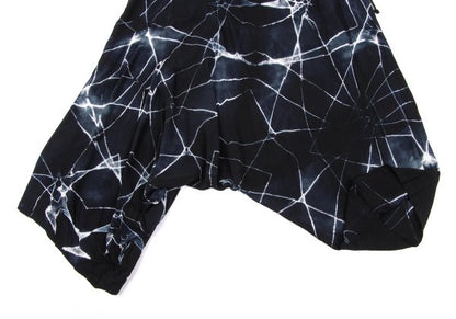 Y's Tie-Dye Graphic Print Rayon Sarouel Pants Black Size 1