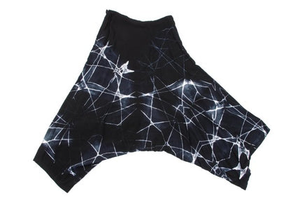 Y's Tie-Dye Graphic Print Rayon Sarouel Pants Black Size 1