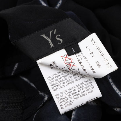 Y's Tie-Dye Graphic Print Rayon Sarouel Pants Black Size 1