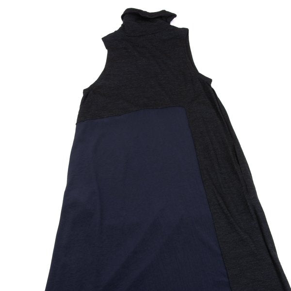 Y's 23AW Knit Crepe De Chine Sleeveless Dress Gray Size 1