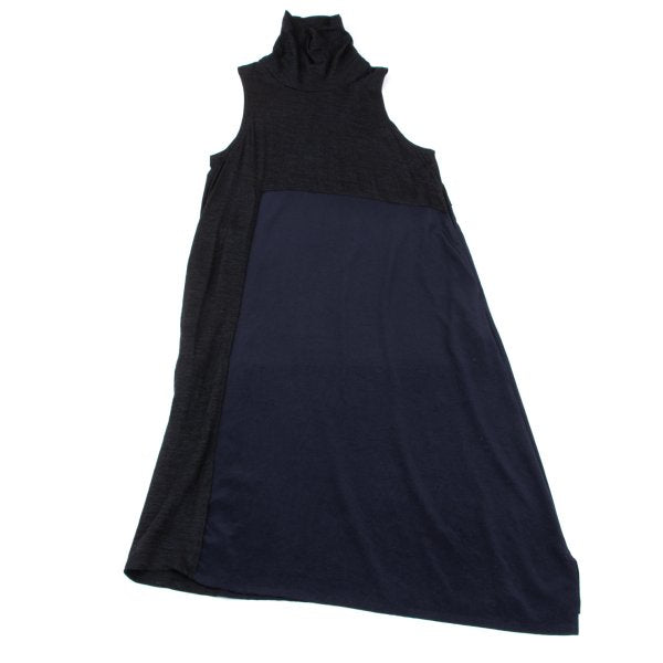 Y's 23AW Knit Crepe De Chine Sleeveless Dress Gray Size 1