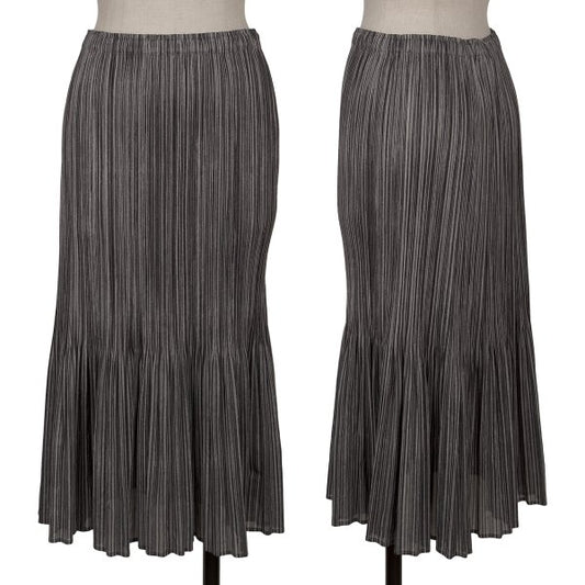 PLEATS PLEASE Hem Ruffle Pleated Skirt Gray Size 1