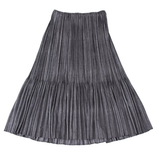 PLEATS PLEASE Hem Ruffle Pleated Skirt Gray Size 1