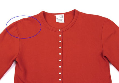 agnes b. Cotton Snap Button Sweat Cardigan Red Sweatshirt Size M