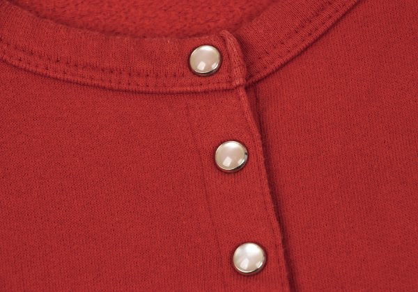 agnes b. Cotton Snap Button Sweat Cardigan Red Sweatshirt Size M