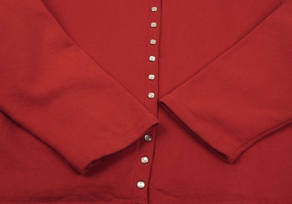 agnes b. Cotton Snap Button Sweat Cardigan Red Sweatshirt Size M