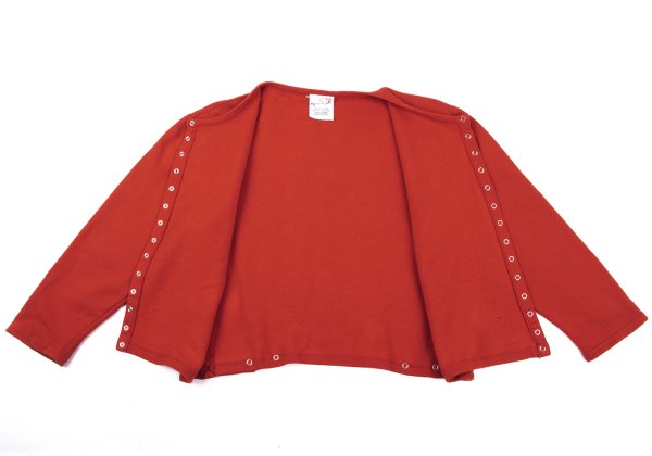 agnes b. Cotton Snap Button Sweat Cardigan Red Sweatshirt Size M