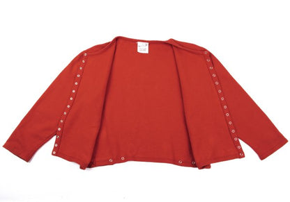 agnes b. Cotton Snap Button Sweat Cardigan Red Sweatshirt Size M