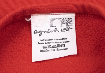 agnes b. Cotton Snap Button Sweat Cardigan Red Sweatshirt Size M