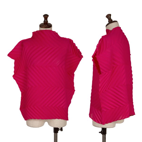 ISSEY MIYAKE me 25AW Zigzag Pleated High Blouse Pink Size F