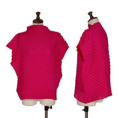ISSEY MIYAKE me 25AW Zigzag Pleated High Blouse Pink Size F