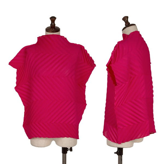 ISSEY MIYAKE me 25AW Zigzag Pleated High Blouse Pink Size F