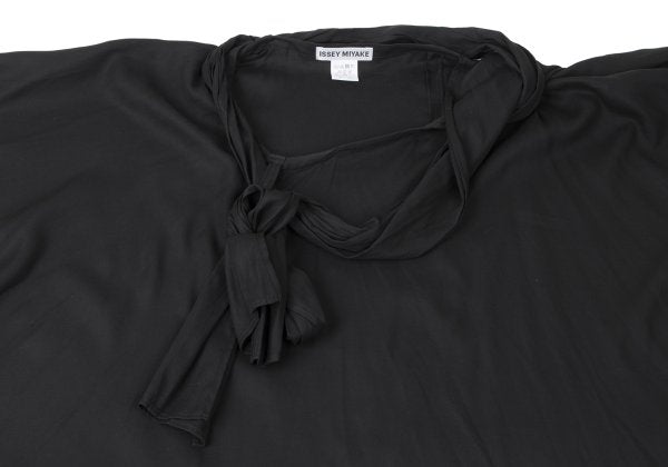 ISSEY MIYAKE 20SS Cotton Stole Neck Poncho Black Size 2