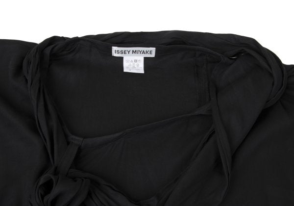 ISSEY MIYAKE 20SS Cotton Stole Neck Poncho Black Size 2
