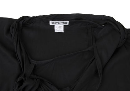 ISSEY MIYAKE 20SS Cotton Stole Neck Poncho Black Size 2