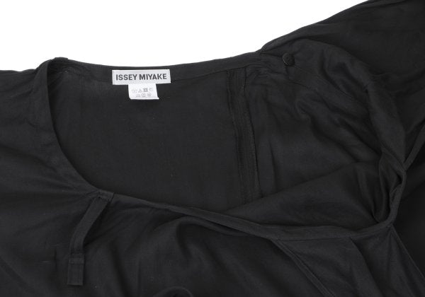 ISSEY MIYAKE 20SS Cotton Stole Neck Poncho Black Size 2