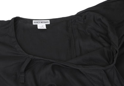 ISSEY MIYAKE 20SS Cotton Stole Neck Poncho Black Size 2